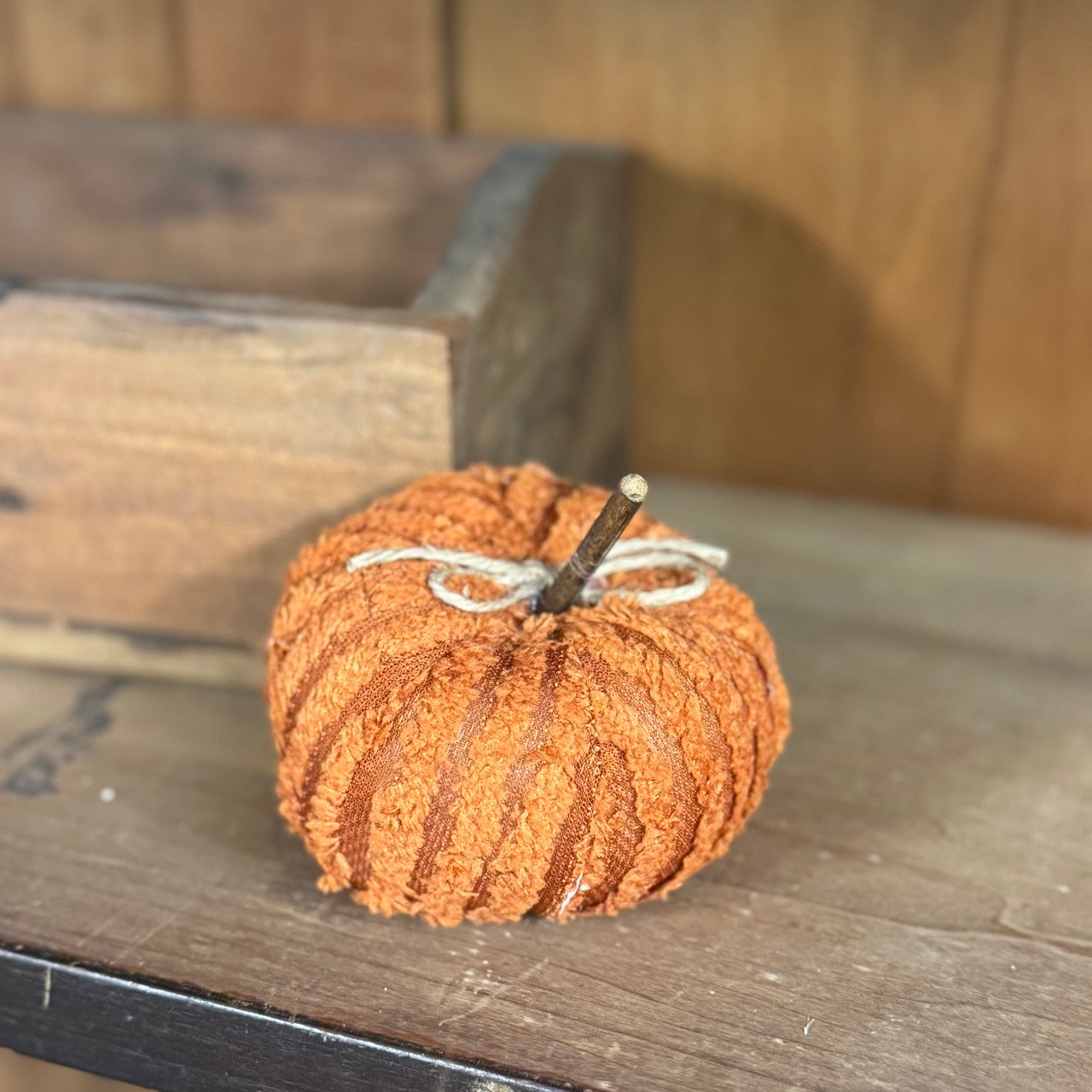 Mini Orange Chenille Pumpkin