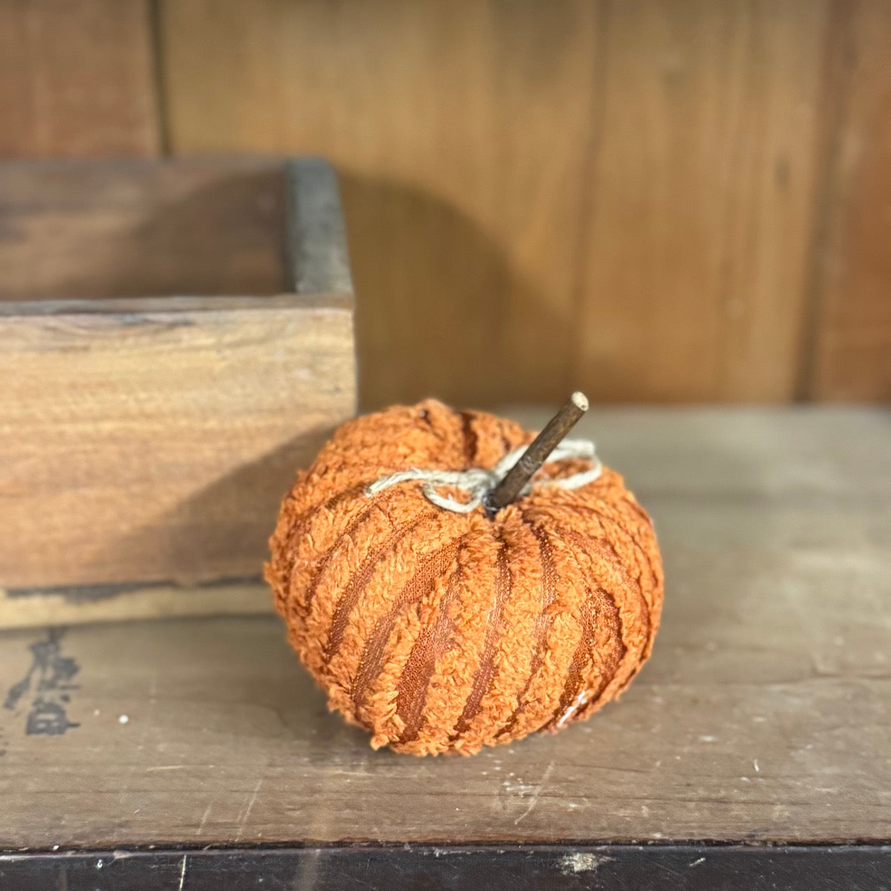 Mini Orange Chenille Pumpkin
