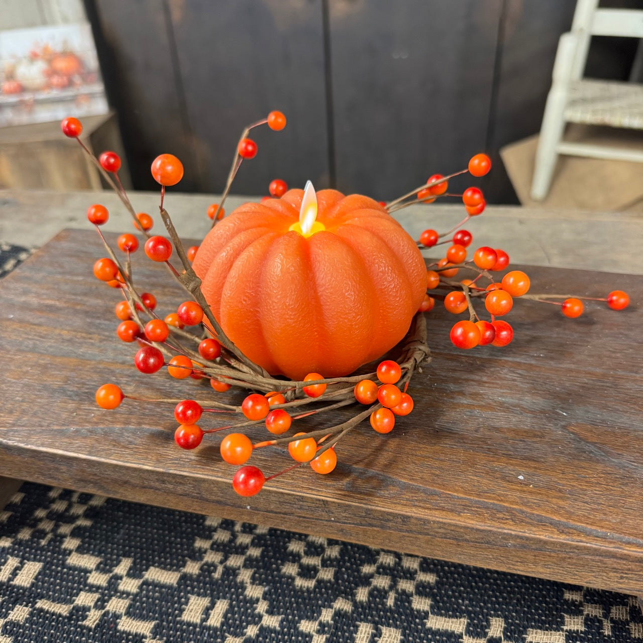 Moving Flame Pumpkin Candle