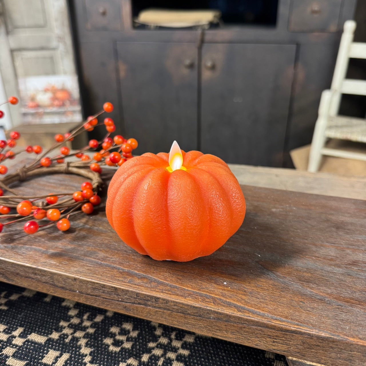 Moving Flame Pumpkin Candle