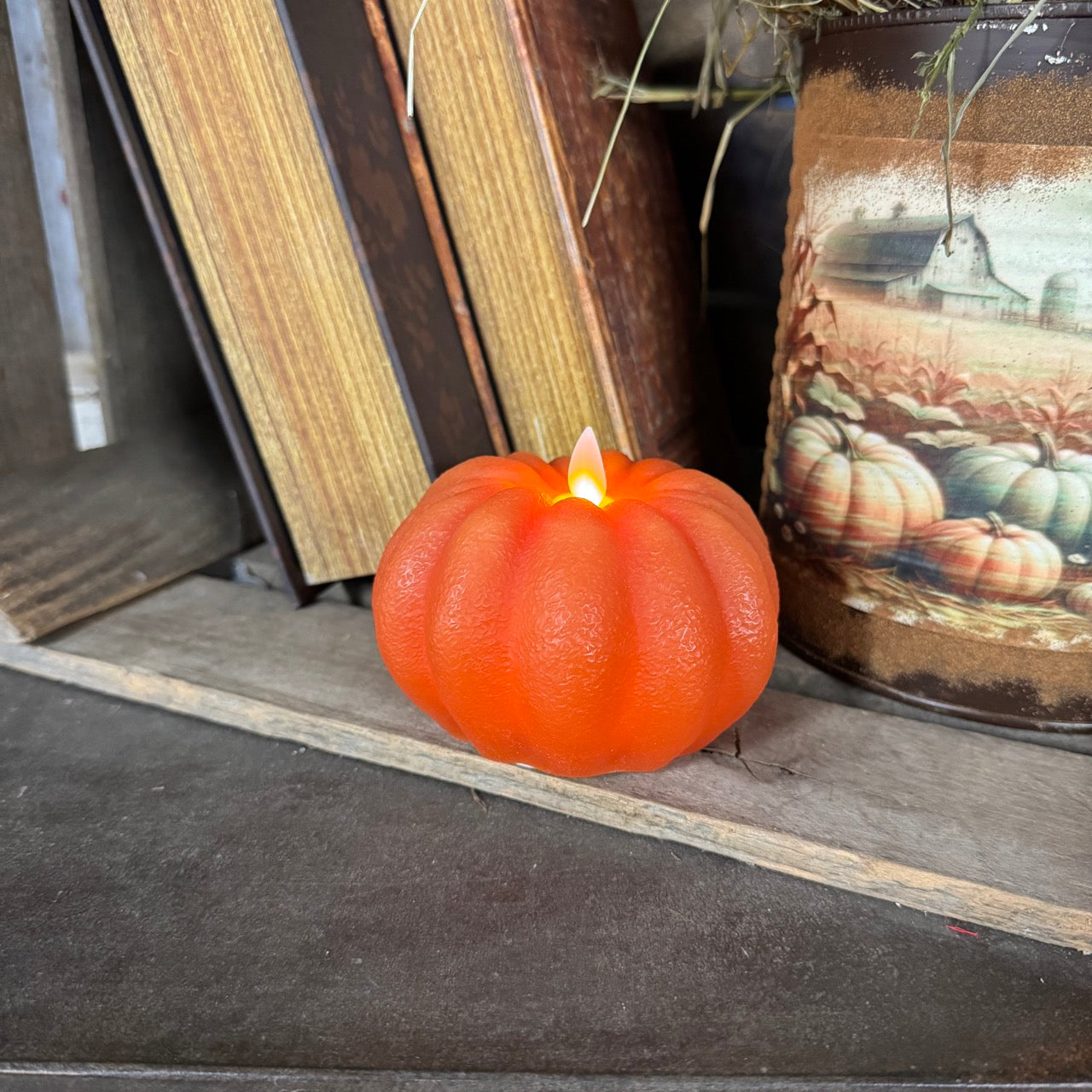 Moving Flame Pumpkin Candle