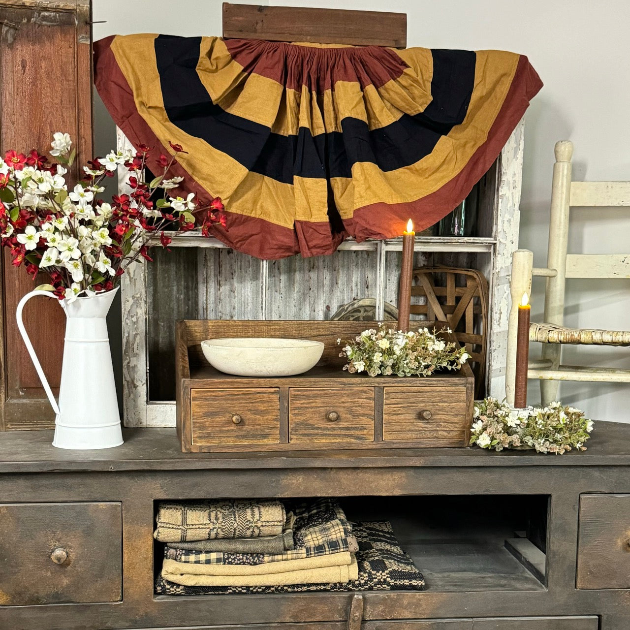 Countertop Organizer | Rustic Brown | 3- Drawer