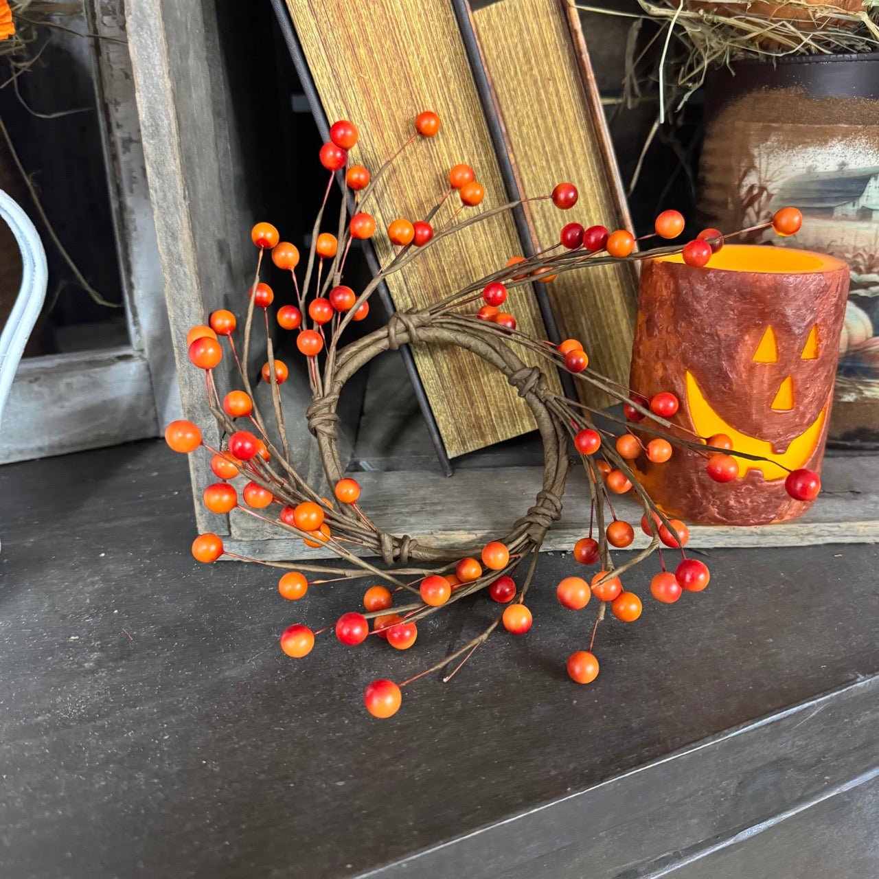 Orange Berry Candle Ring