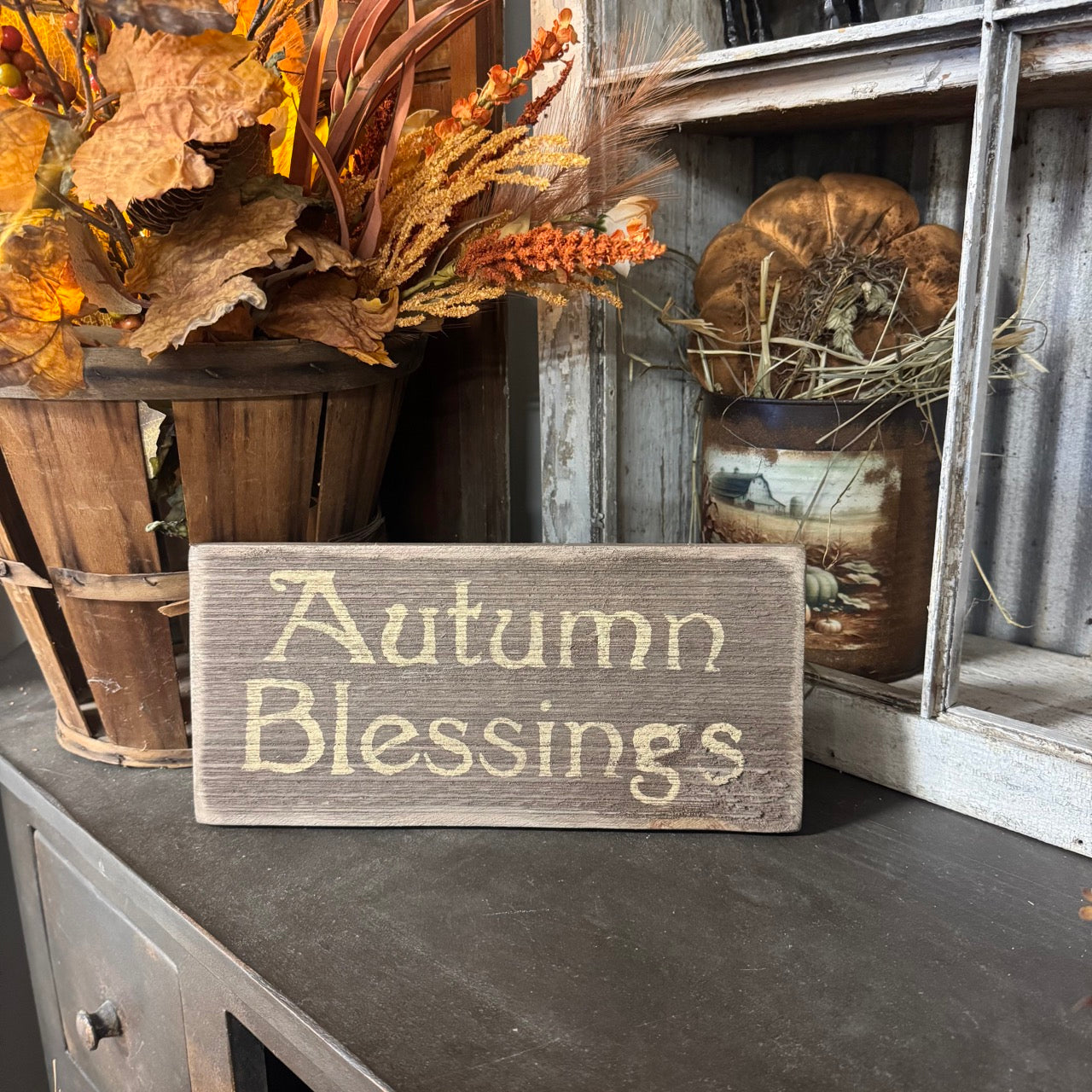 Autumn Blessings - Wooden Sign