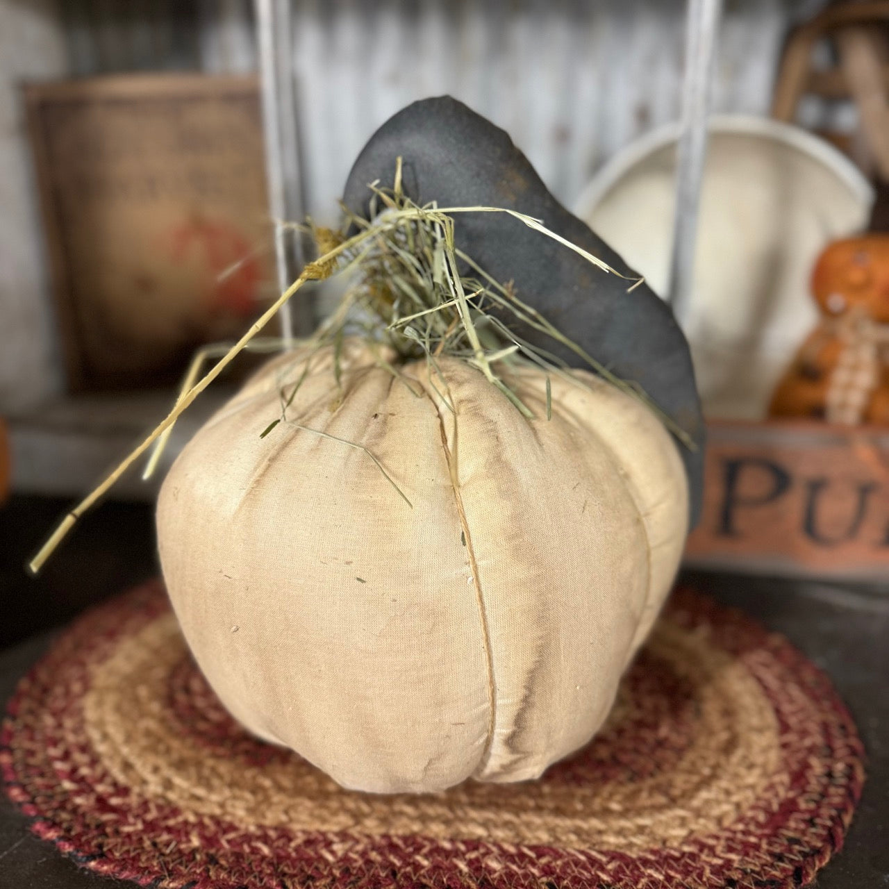 Handmade Pumpkin with Crow