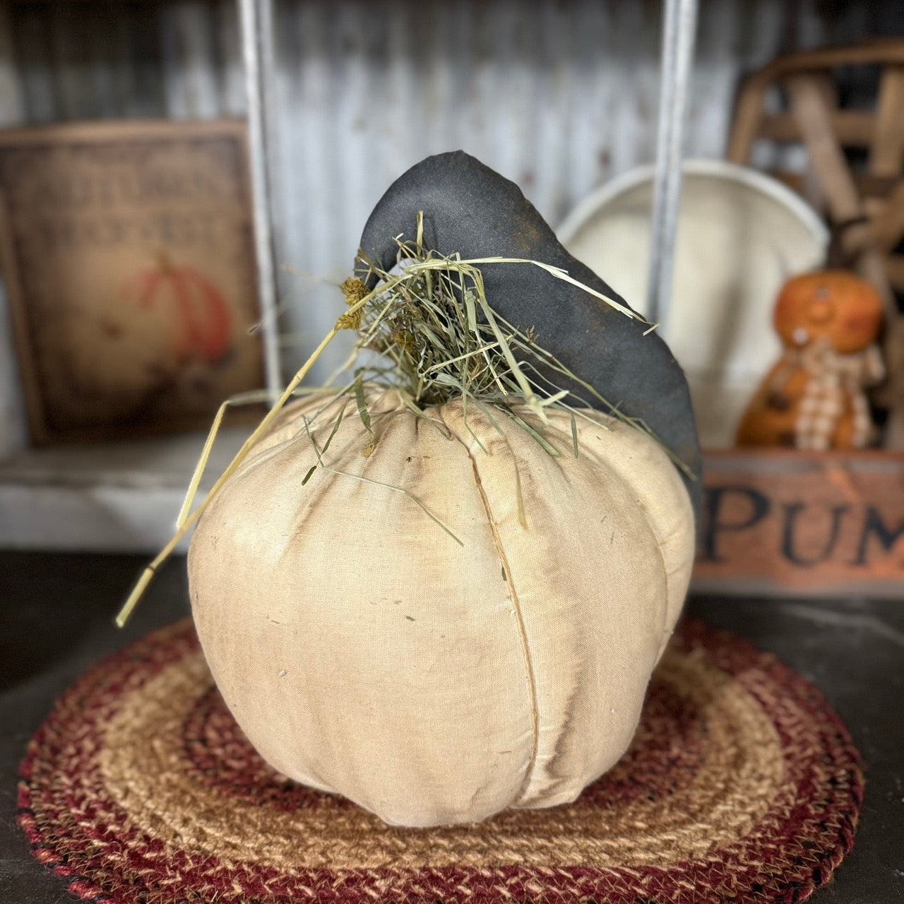 Handmade Pumpkin with Crow