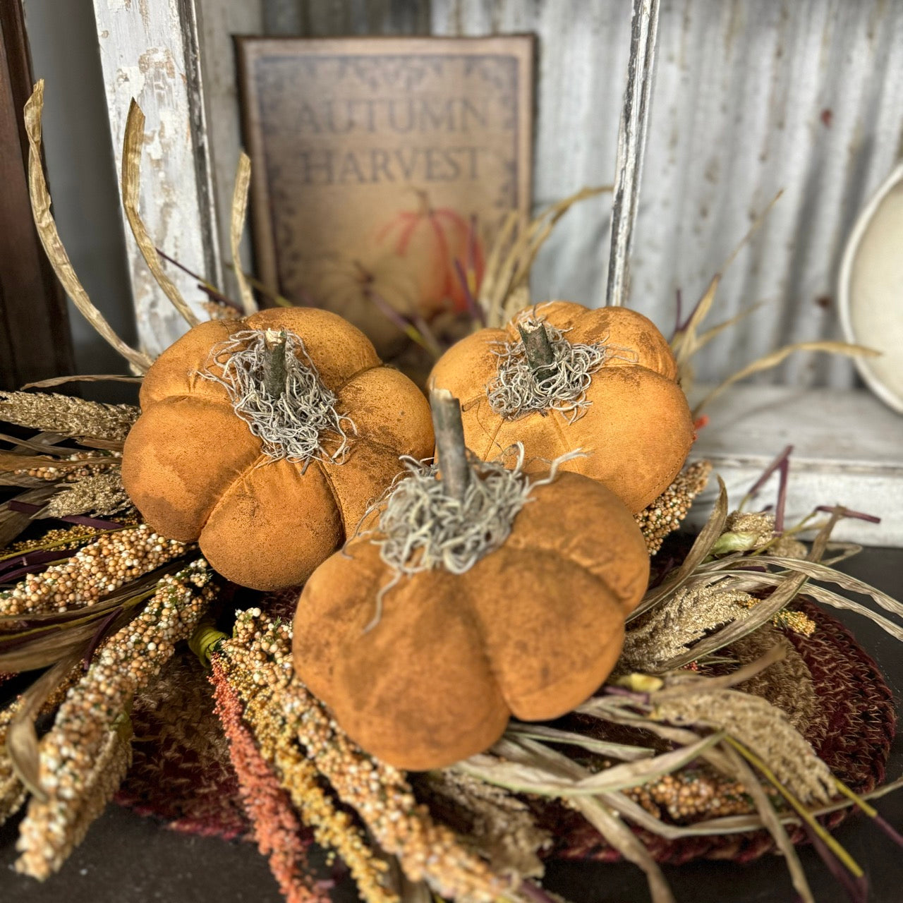 Set of 3 Handmade Pumpkins