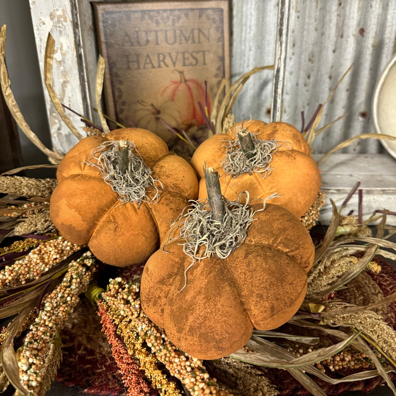 Set of 3 Handmade Pumpkins
