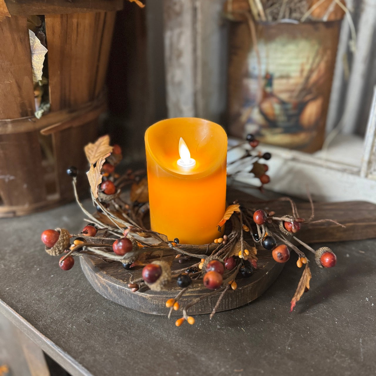 Acorn Harvest Candle Ring