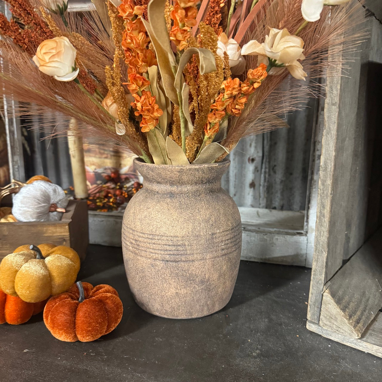 Stoneware Brown Vase