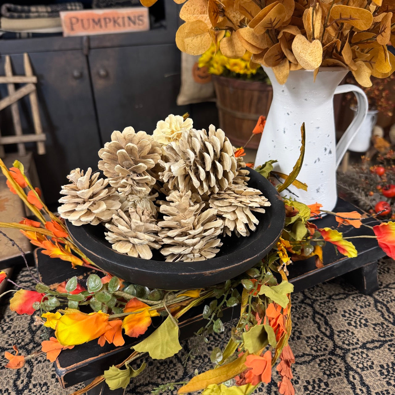 Whitewashed Pine Cones - Fall Bowl Filler