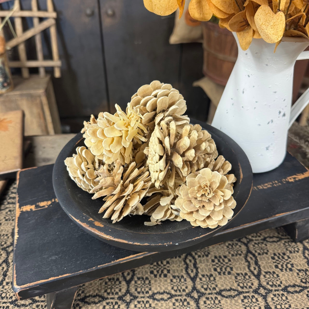 Whitewashed Pine Cones - Fall Bowl Filler