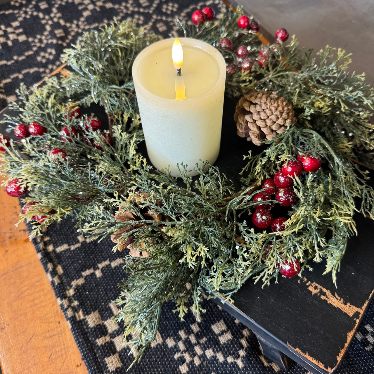 Glistening Holiday Candle Ring