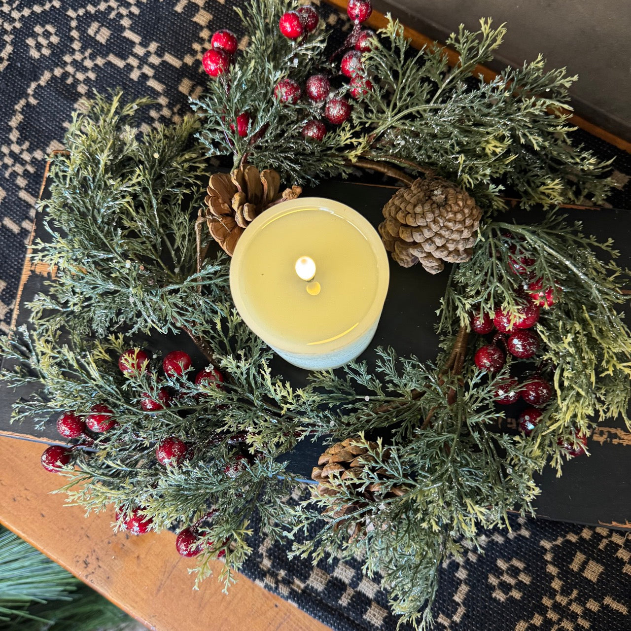 Glistening Holiday Candle Ring