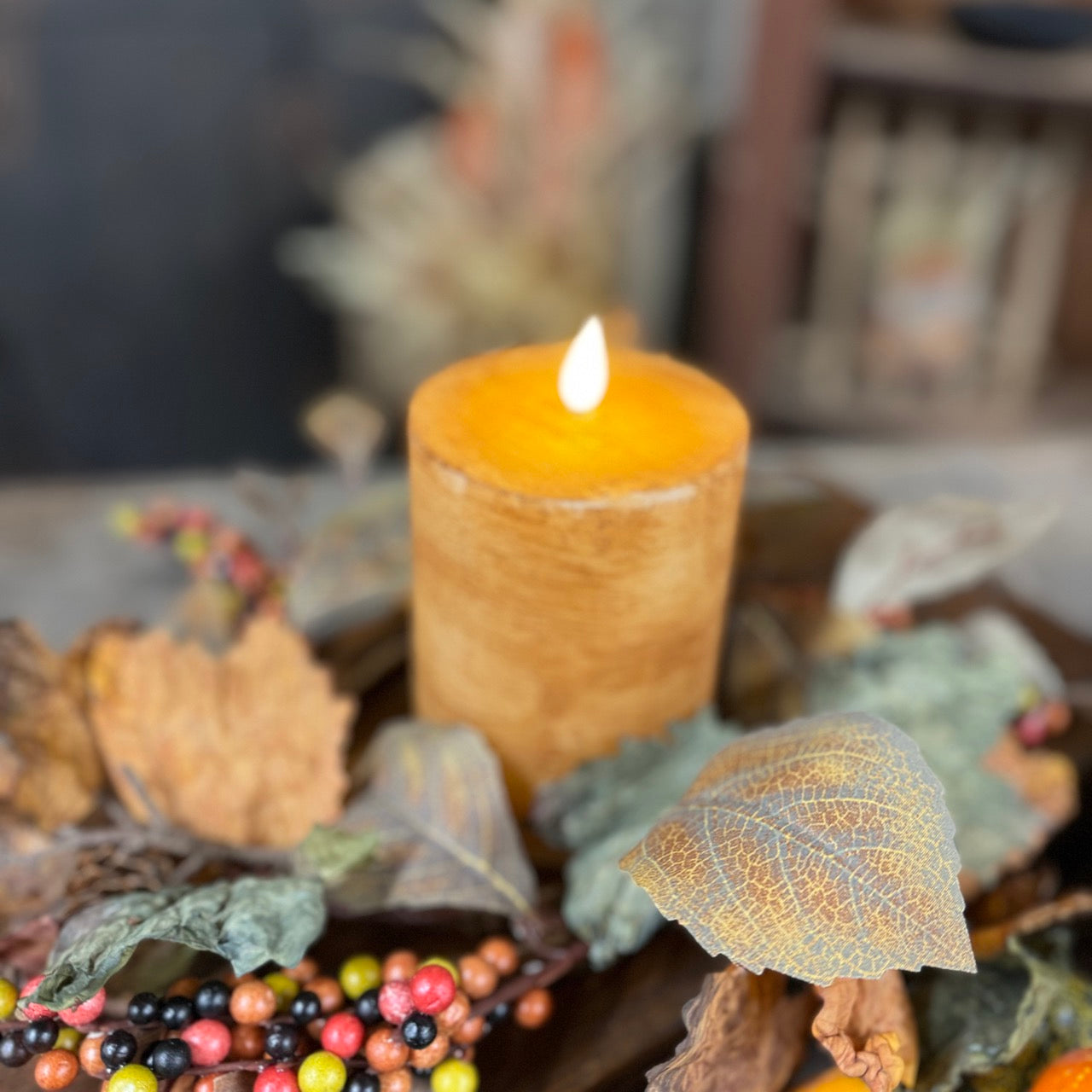 Cinnamon Brown Candle - Medium Pillar