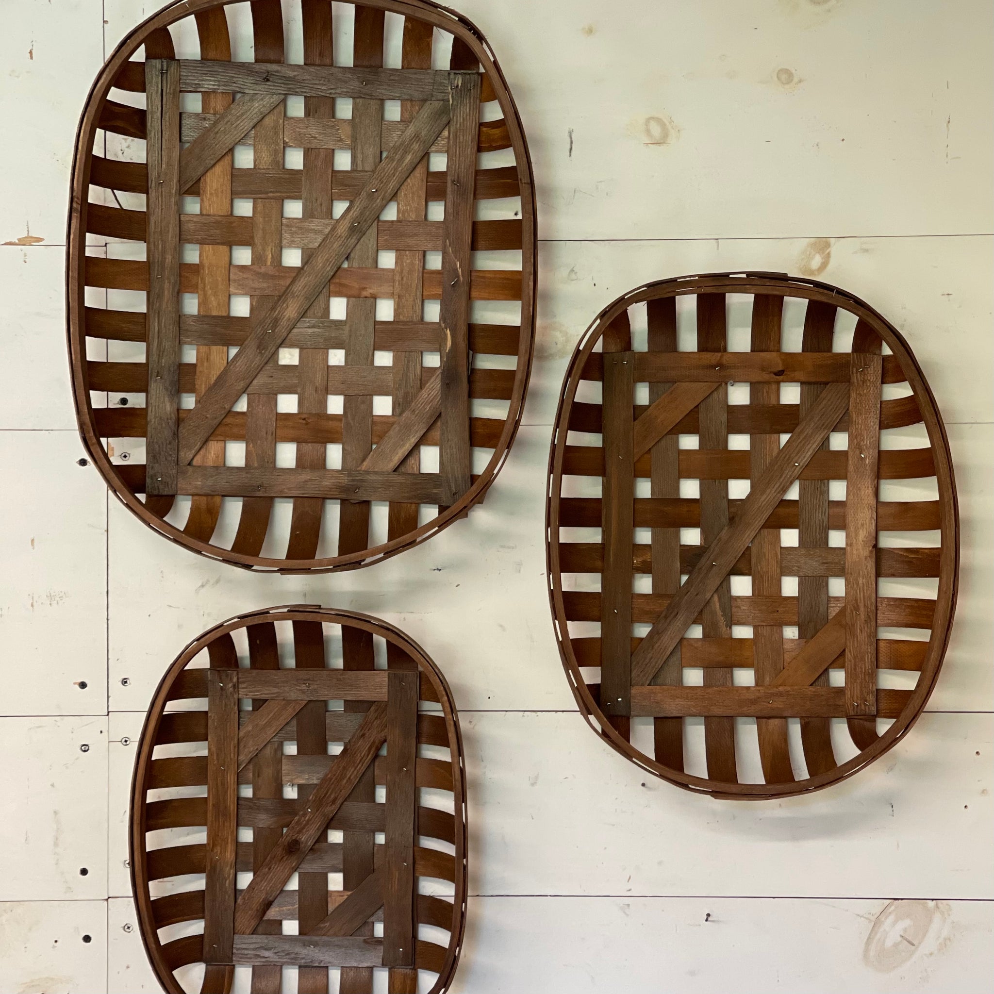 Set of 3 Wooden Wall Baskets