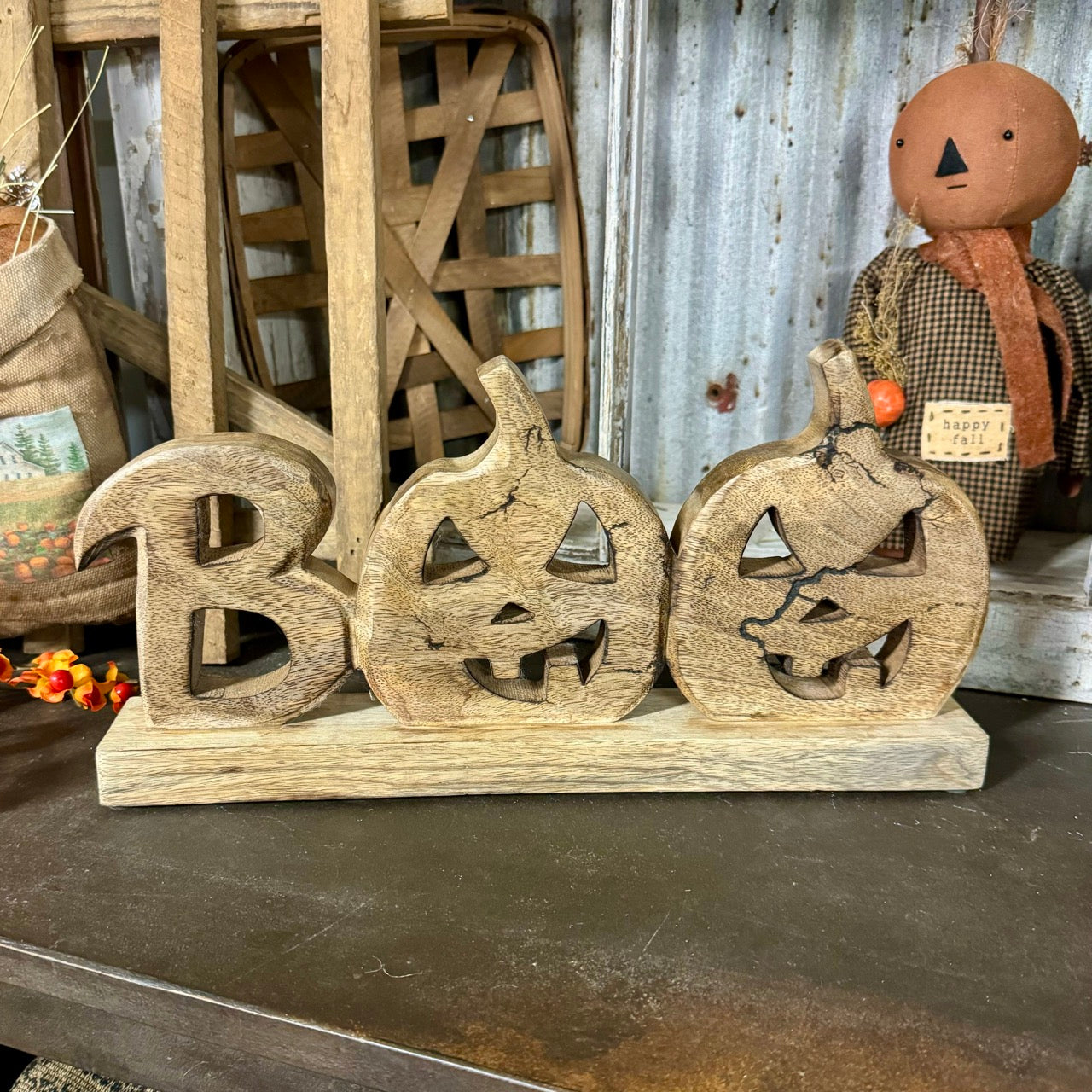 Wooden "BOO" Sign