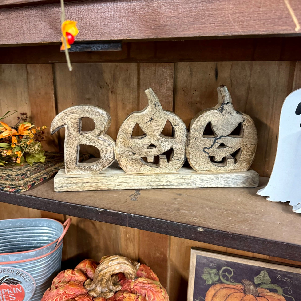 Wooden "BOO" Sign