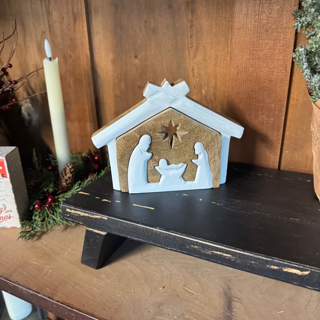 Wooden Nativity Scene