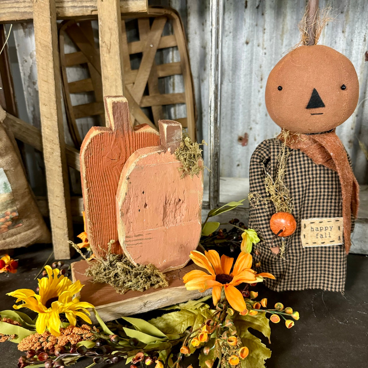 Wooden Pumpkins - Shelf Sitter