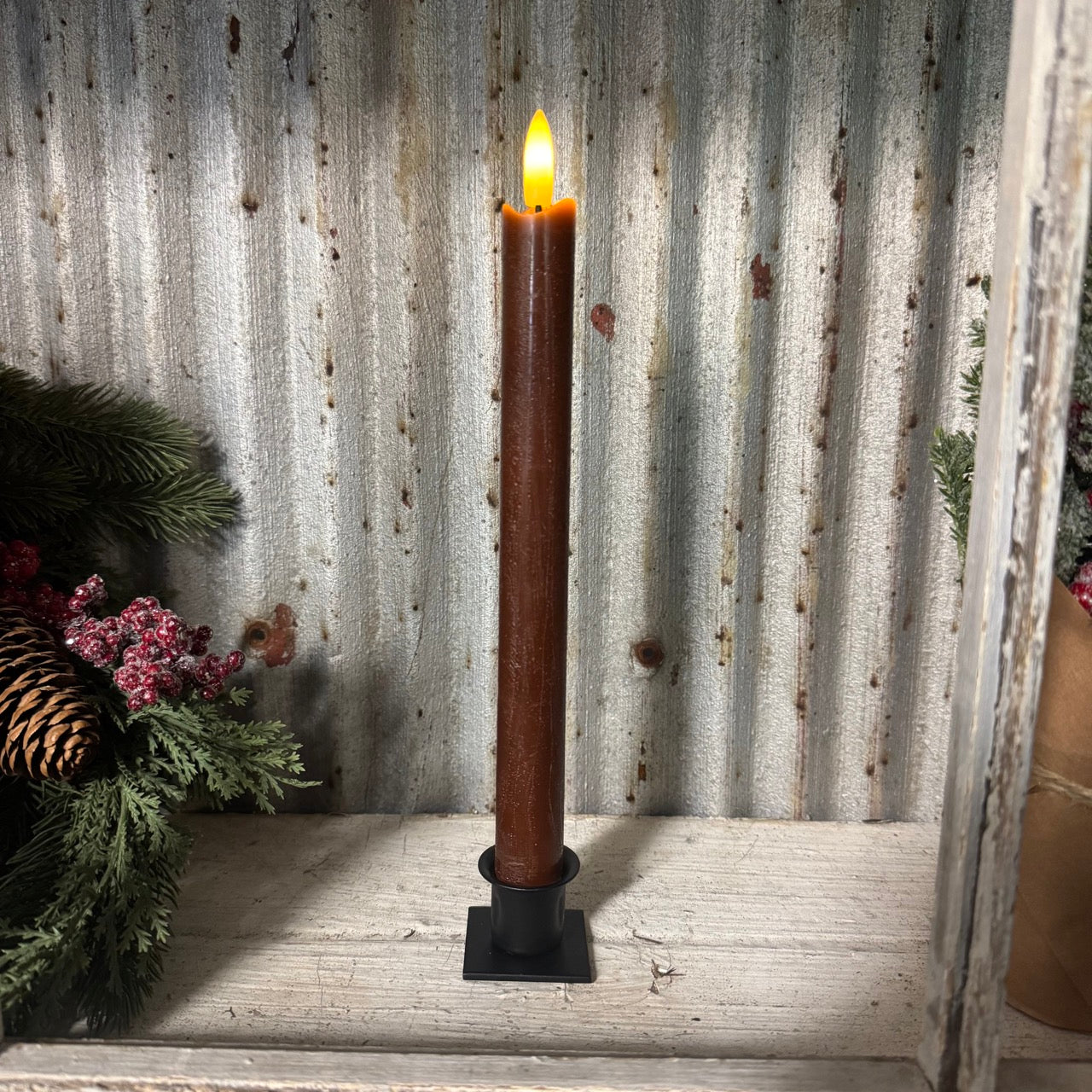Square Metal Taper Candle Holder