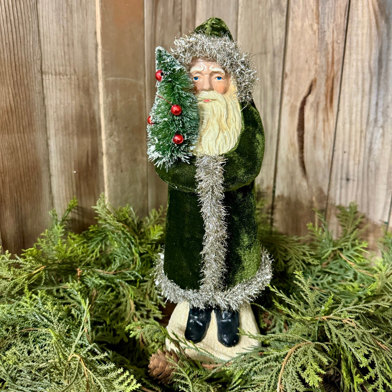 Santa w/tree - Dark Green