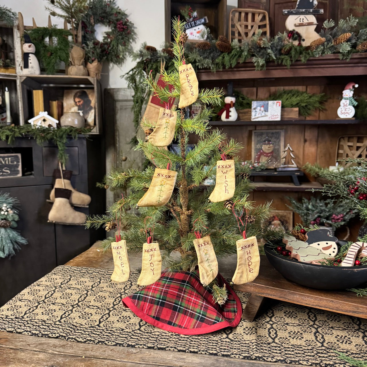 Mini Stockings Ornament Set of 8