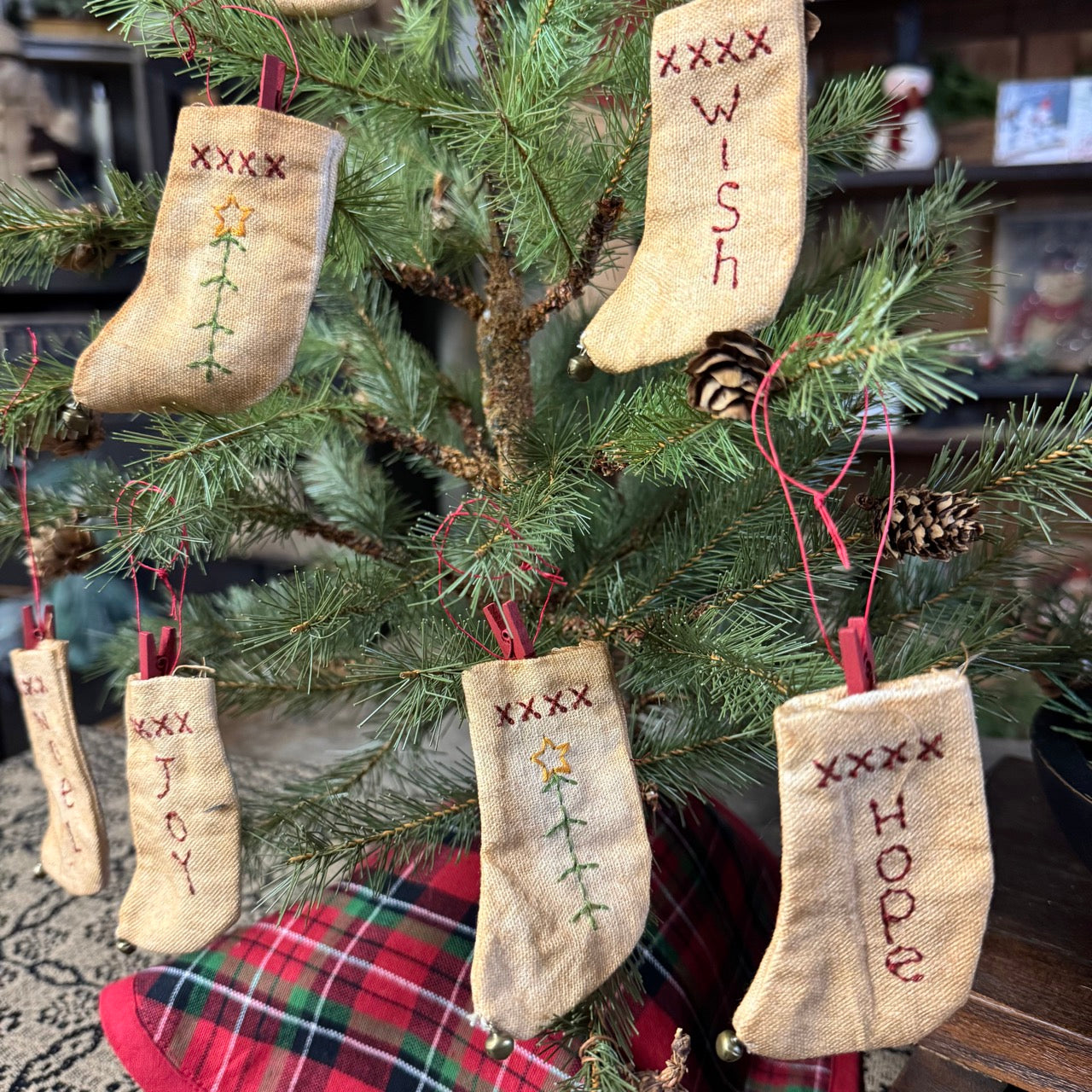 Mini Stockings Ornament Set of 8