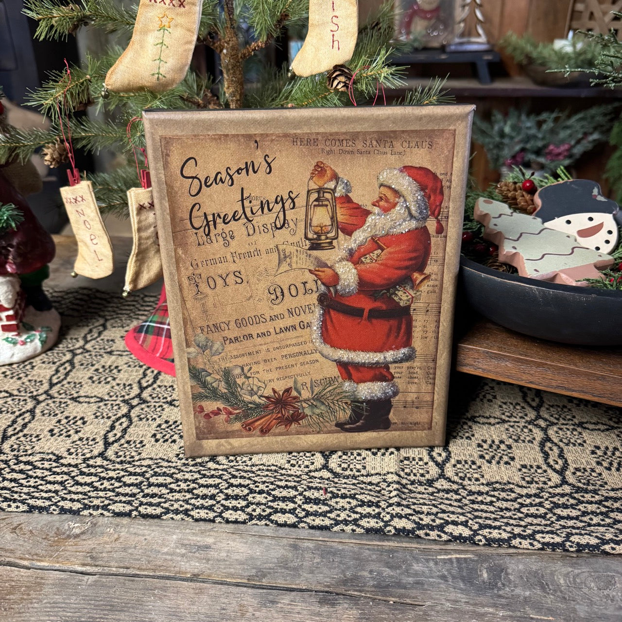 Santa's Season Greetings - Canvas Sign