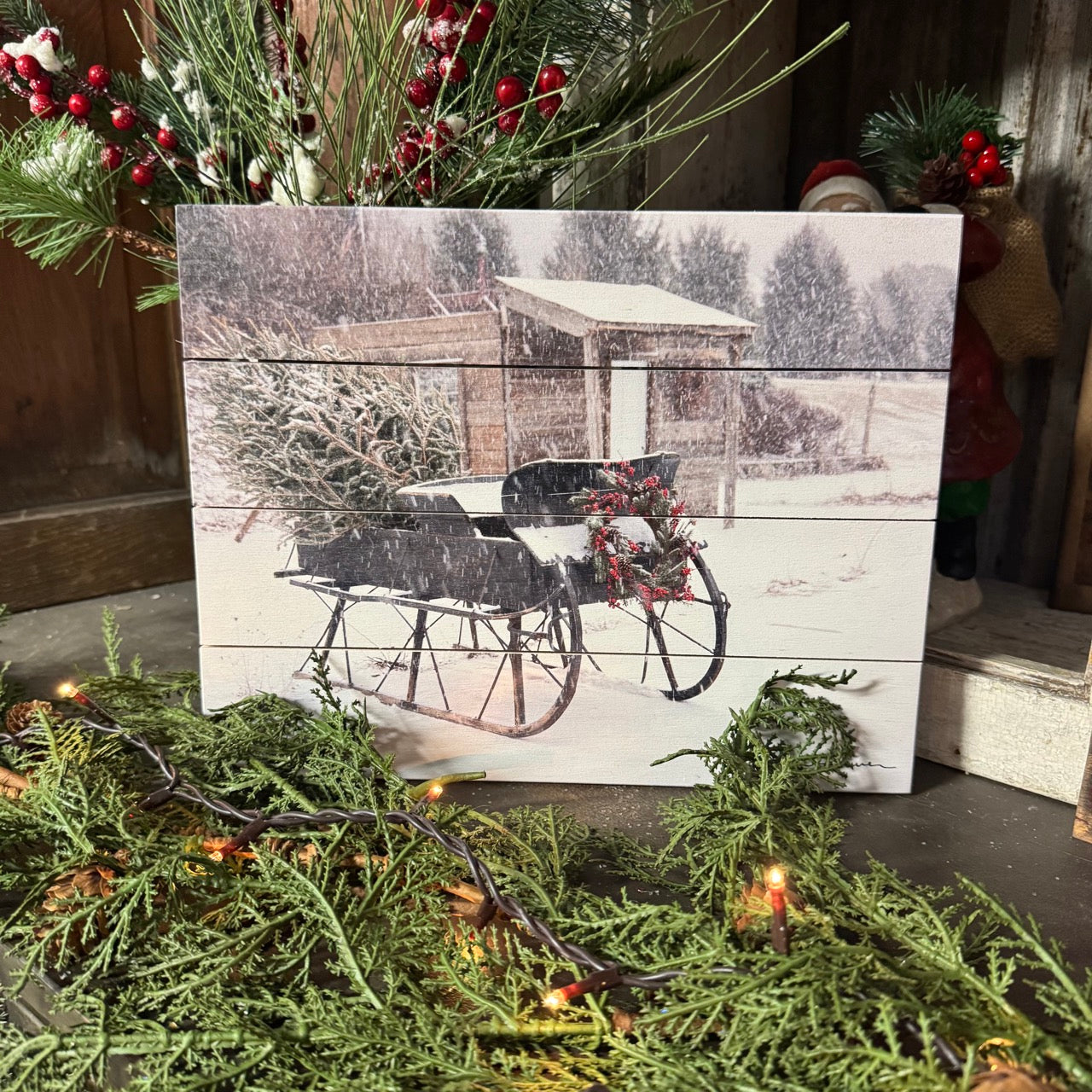 Grandpa's Sleigh - Wooden Pallet Art