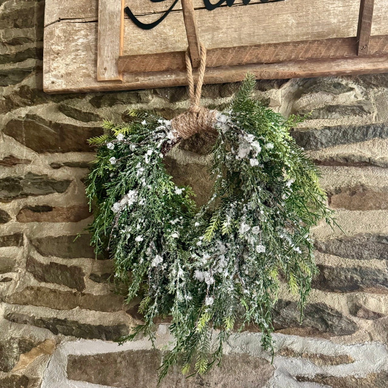 Snowy Greens Winter Wreath