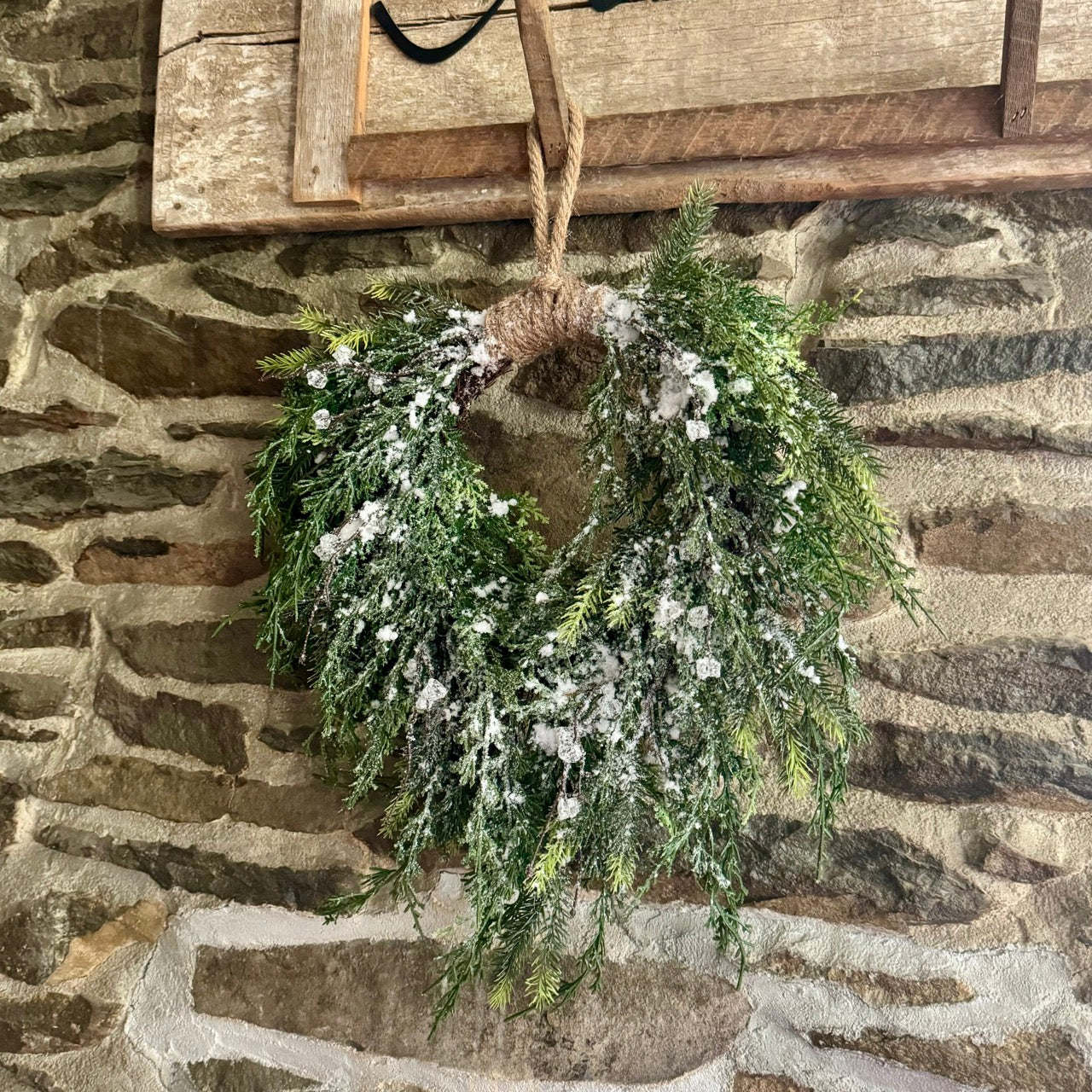 Snowy Greens Winter Wreath