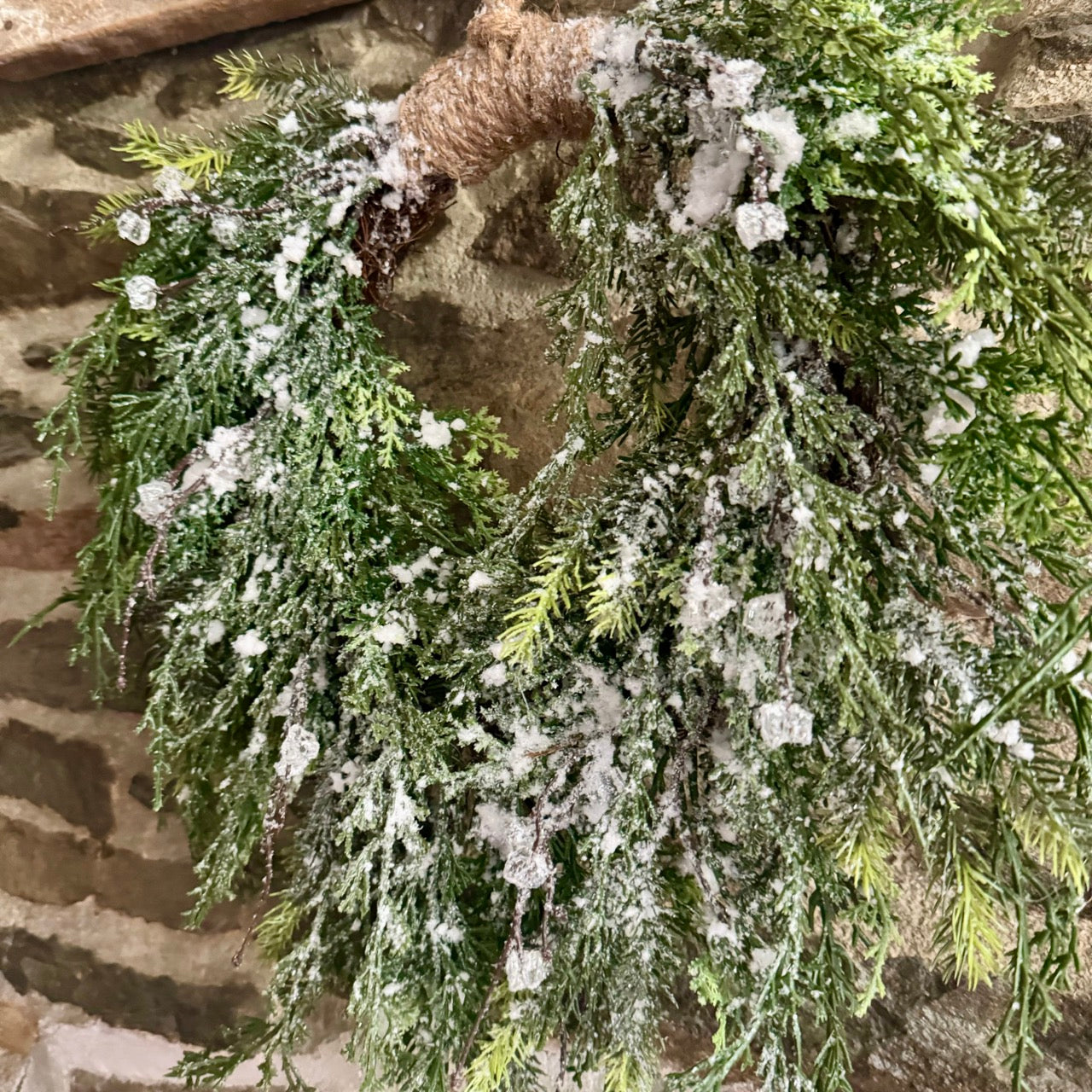 Snowy Greens Winter Wreath