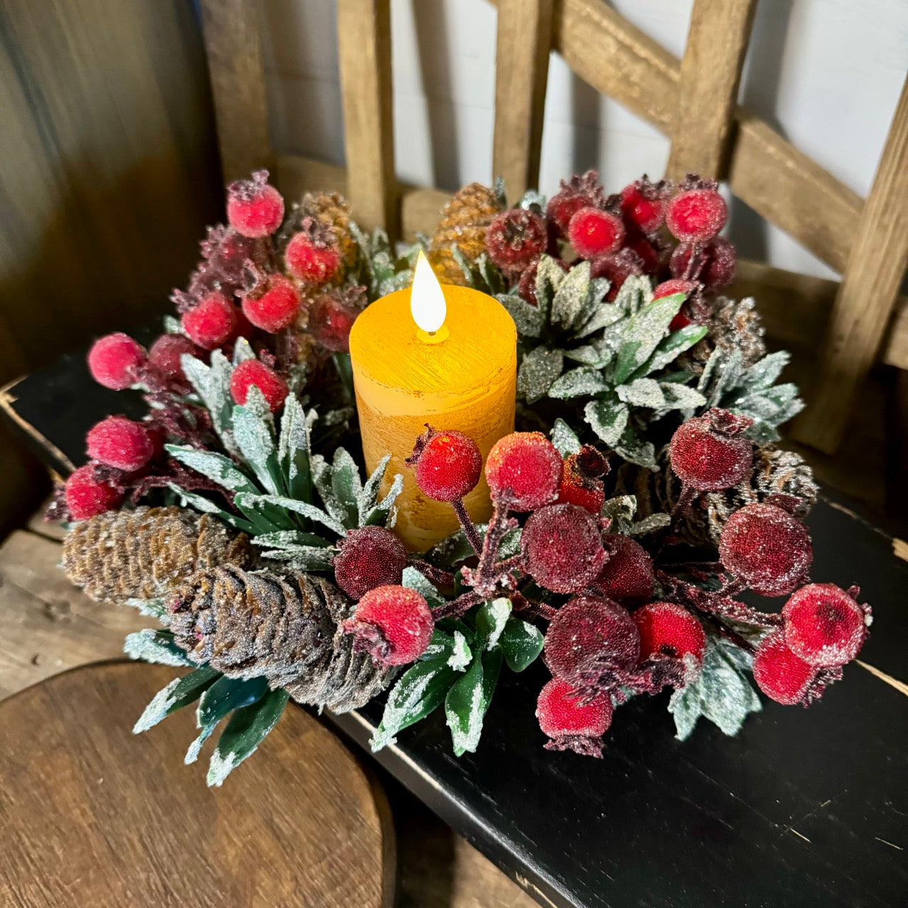 Glistening Berry Candle Ring