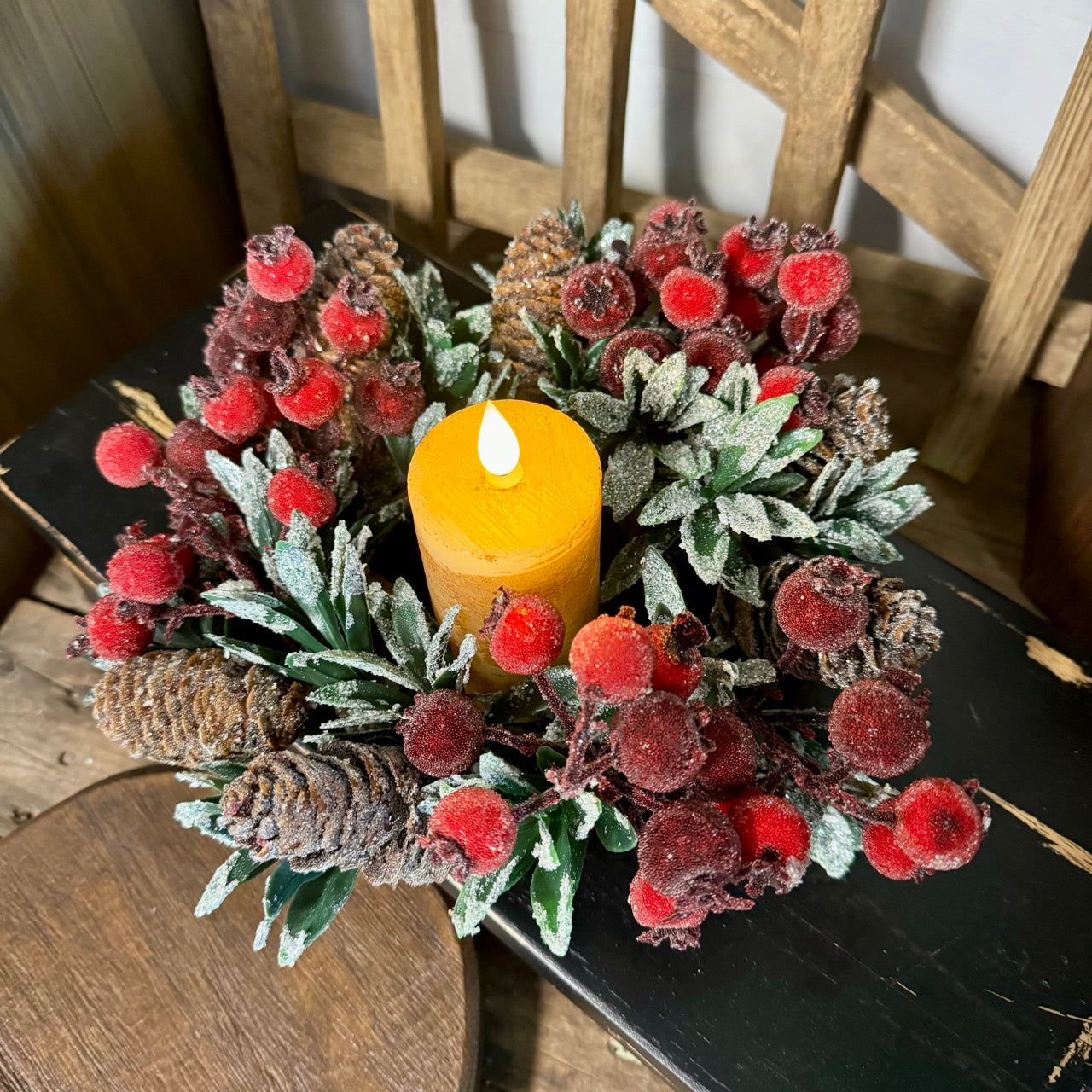 Glistening Berry Candle Ring