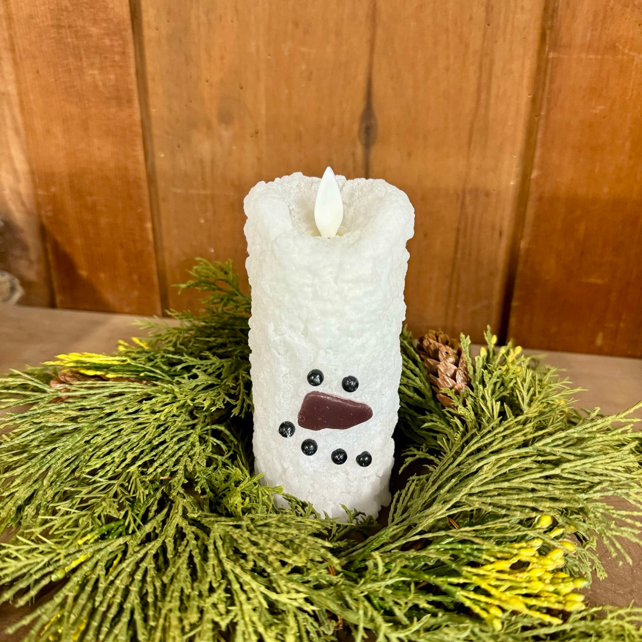 Snowman Votive Candle - Moving Flame