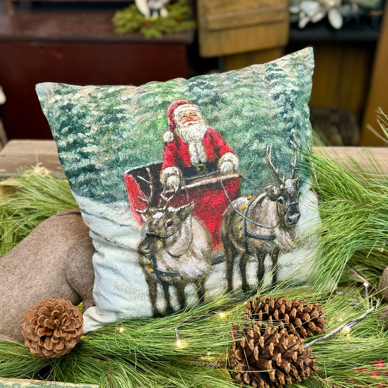 Santas Sleigh Pillow