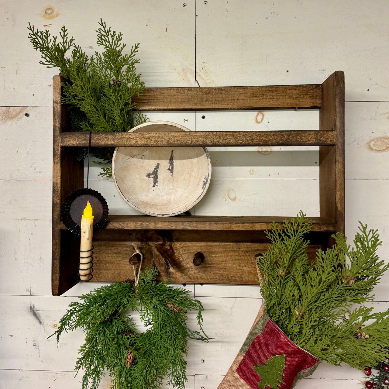 Hudson Bowl Rack - Rustic Brown
