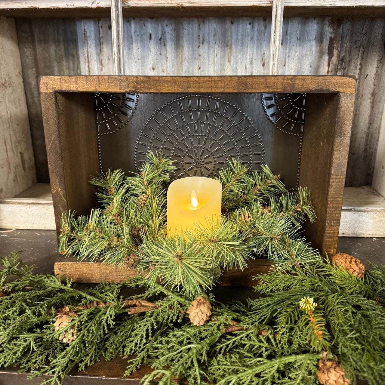 Tin Box - Horizontal - Rustic Brown Finish