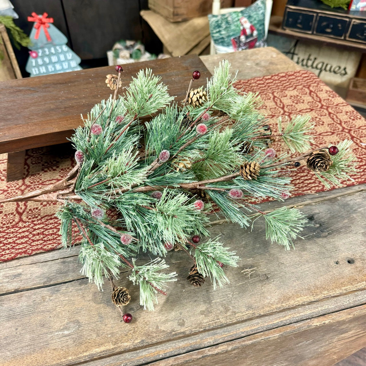 26” Pinecone Glistening Berry Pick