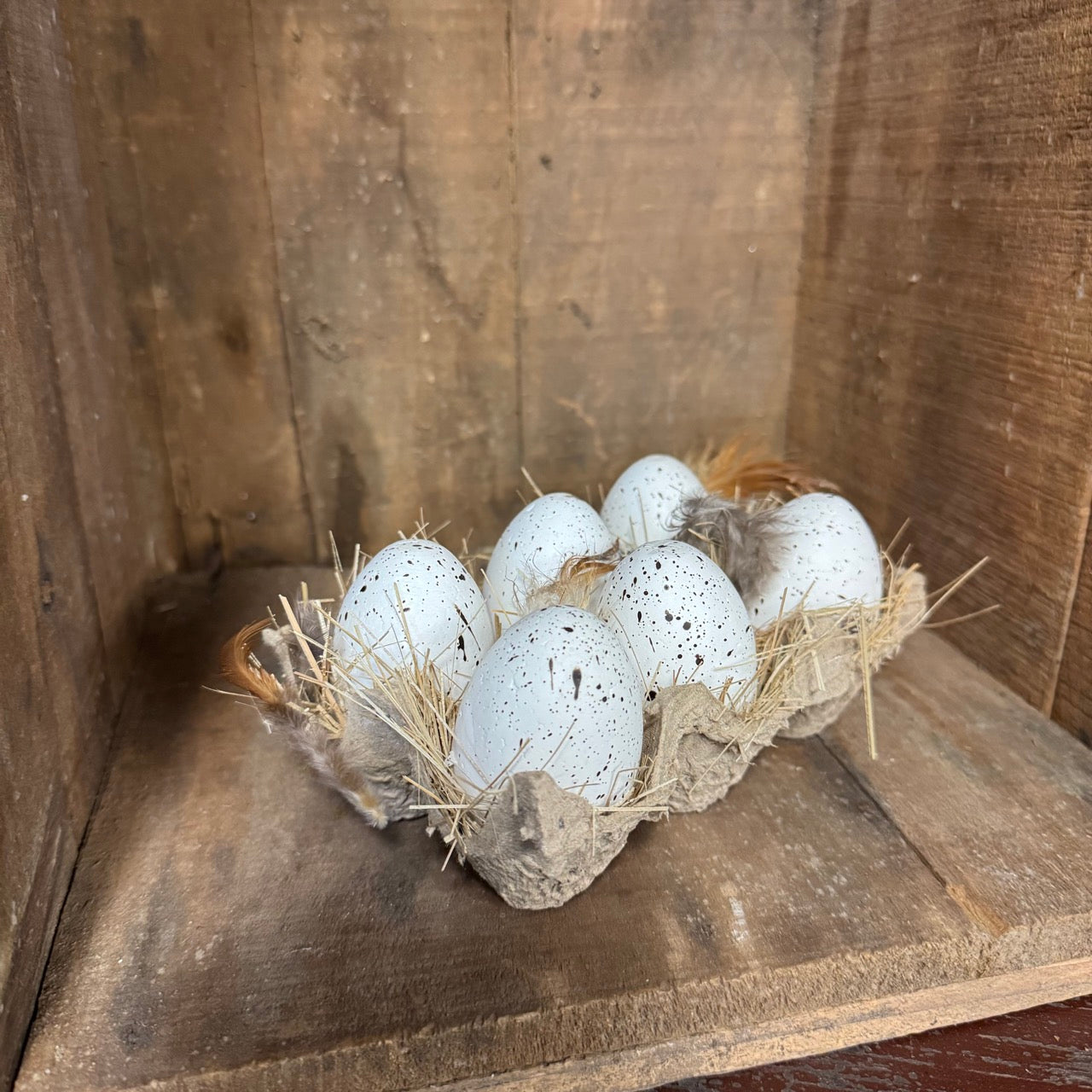 Speckled Egg Crate - Faux Eggs