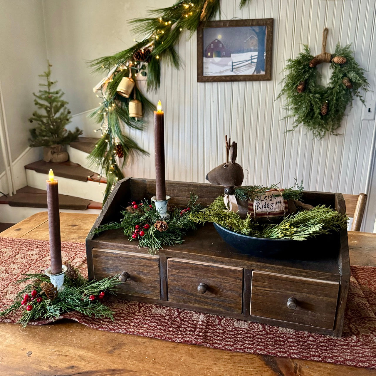 Countertop Organizer | Rustic Brown | 3- Drawer