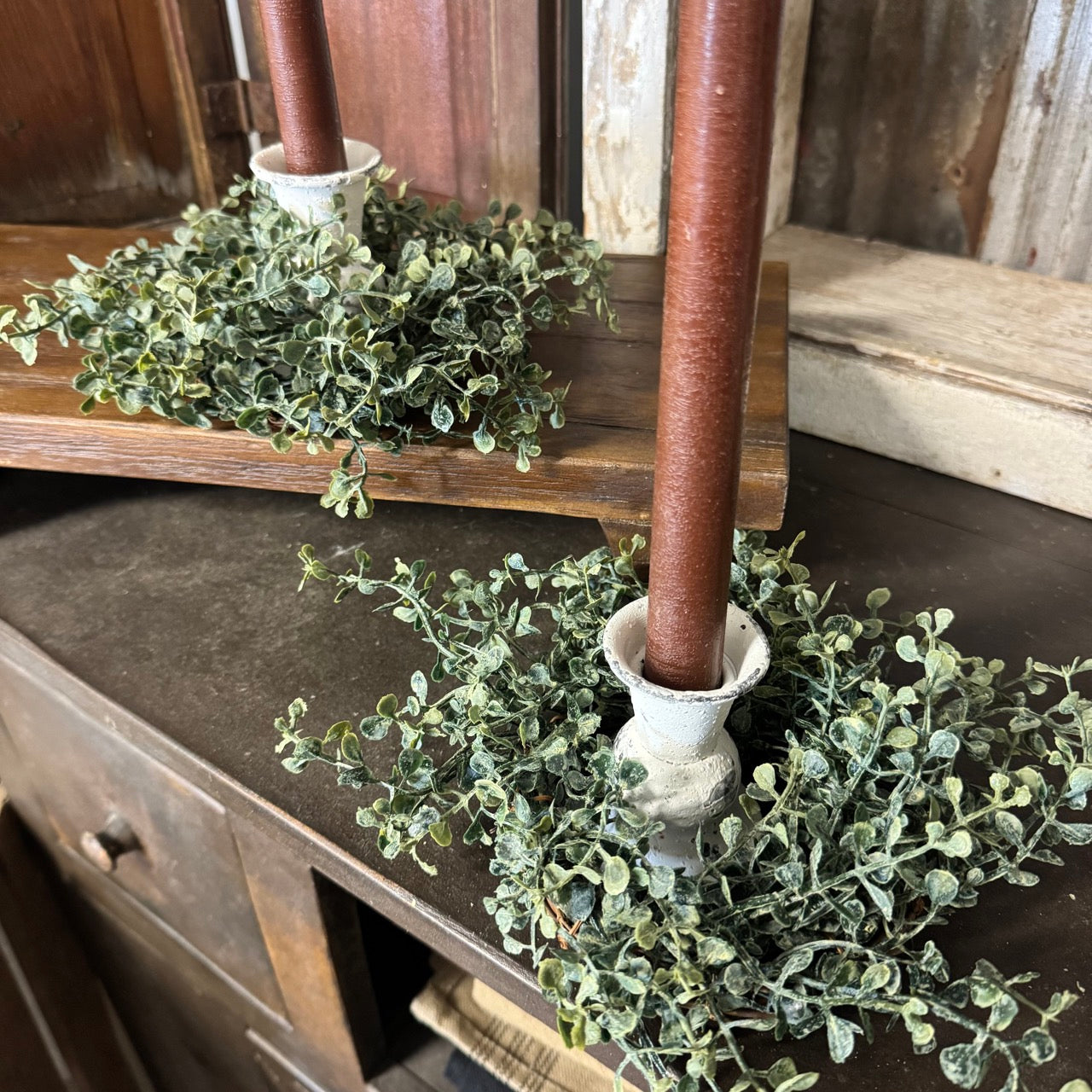 Meadow Green - Candle Ring - Set of 2