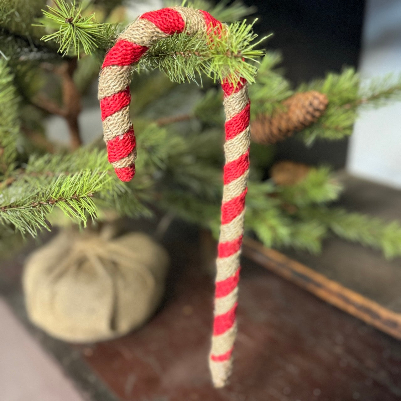 Burlap Candy Cane