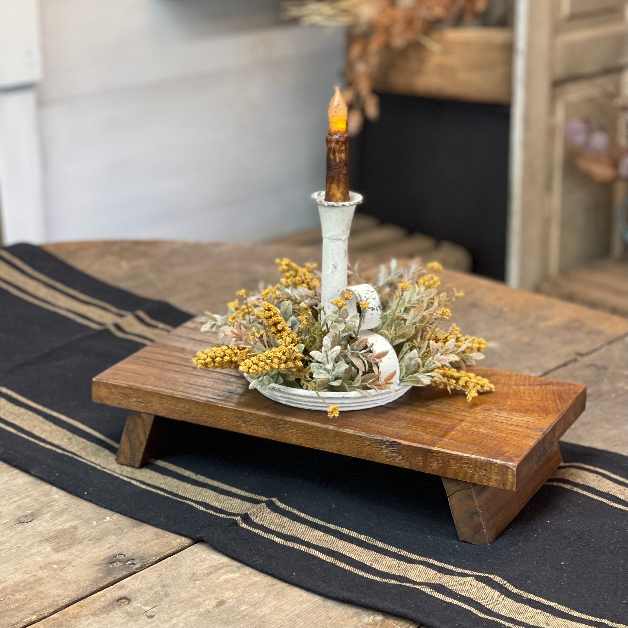 Rustic Brown Table Riser - FREE Candle Ring Included - Limited Time!