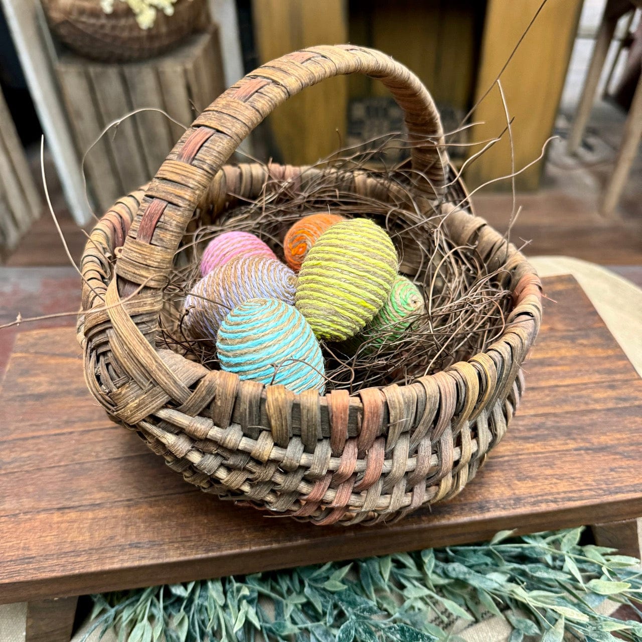 Twine Colored Eggs - Set of 6 Decor, Easter Eggs, Farmhouse Decorating, Farmhouse Spring Decor, Farmhouse Spring Decorating, New, Spring Decor, Spring Decorating, Spring Farmhouse Decor, Spring Home Decor 