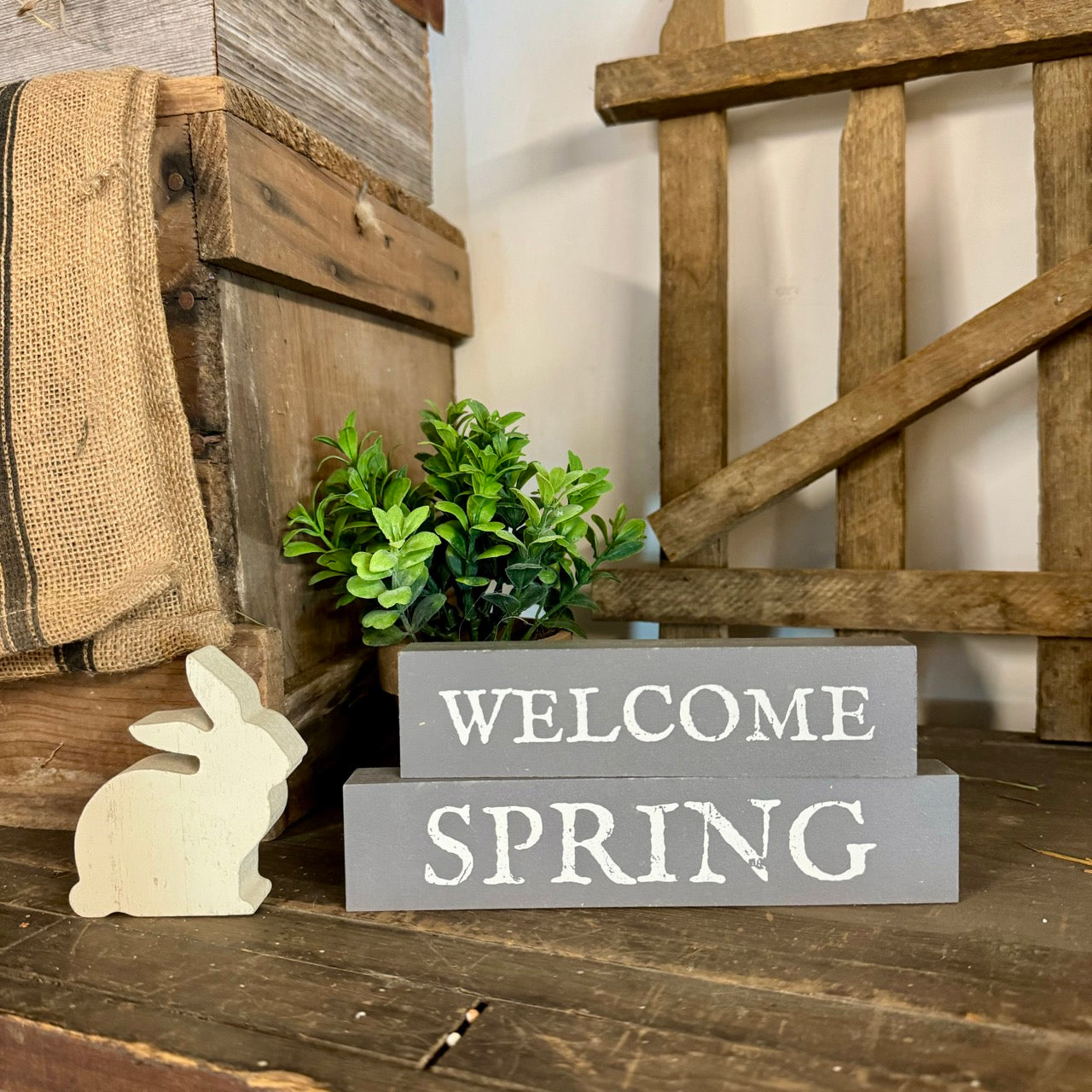 Welcome Spring - Stacking Blocks Country Decor, Decor, Farmhouse Decor, Farmhouse Decorating, Farmhouse Spring Decor, Farmhouse Spring Decorating, New, Spring, Spring Decor, Spring Decorating, Spring Farmhouse Decor, Spring Home Decor 