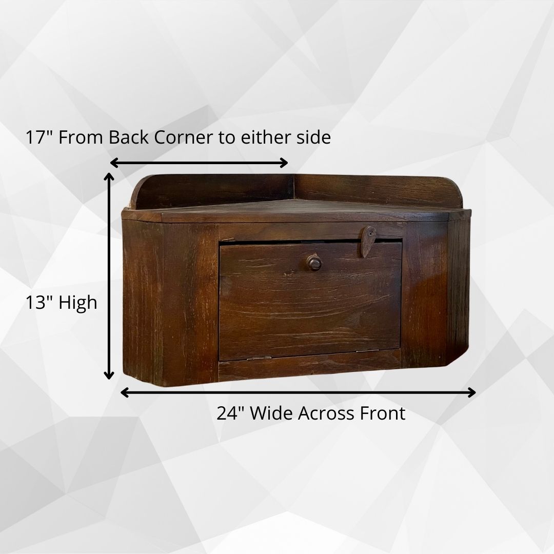 Countertop Corner Cupboard | Rustic Brown | Farmhouse Kitchen Decor | Limited Edition