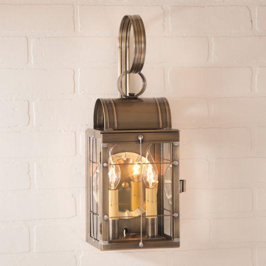 Double Wall Lantern - Weathered Brass