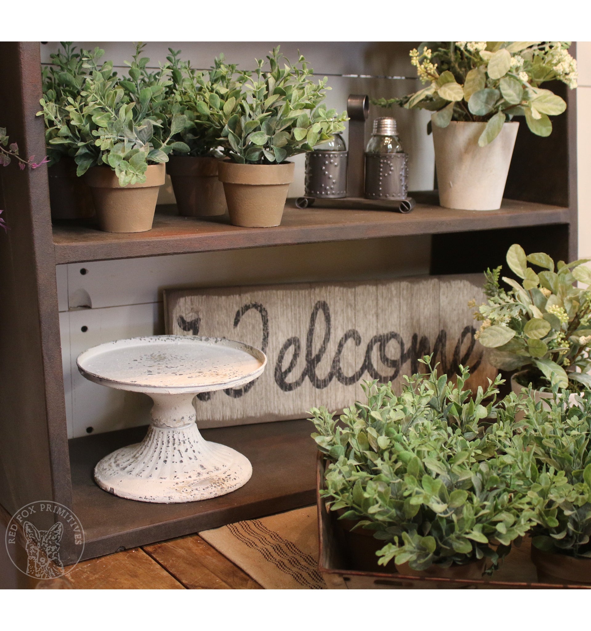 Faux Potted Herbs Set of 2 Red Fox Primitives